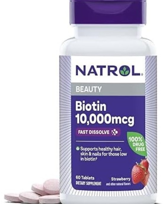 Natrol - Biotin Beauty Fast Dissolve Tablets - 10,000mcg